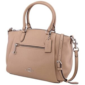 coach ladies elise pebbled leather satchel – taupe