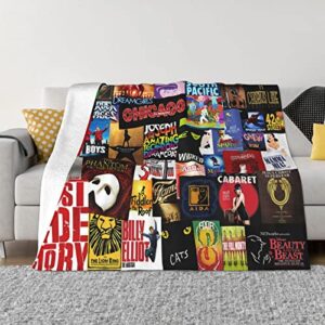 movie musicals throw blanket 50″x40″ lightweight cozy bed blankets for soft bedding,couch,chair,sofa,bed for room suitable all season