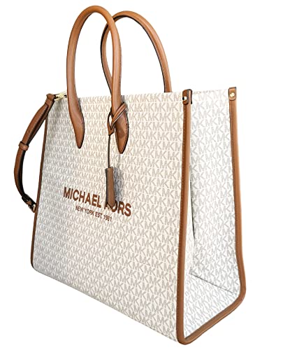 Michael Kors Mirella Large Signature MK Tote Bag (Vanilla MK)