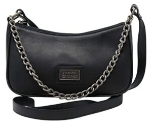 harley-davidson women’s legend collection leather shoulder bag – black
