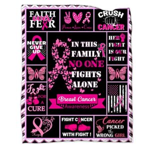 breast cancer blanket gift, breast cancer inspirationa blanket gift flannel throw blankets, breast cancer awareness pink ribbon survivor healing warm soft flannel 50x60inches throws blanket for woman