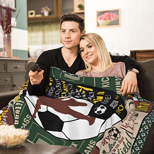 Soccer Lover Gifts, Soft Warm Soccer Blanket, Soccer Gifts for Boys Men, Soccer Gifts Blanket for Soccer Players, Soccer Throw Blanket for Couch Bed, Unique Gifts for Soccer Lovers 50"X60"