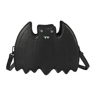 kuang! novelty bat little devil shaped tote shoulder bag kids purse halloween fashion dark punk style handbags for party