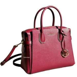 Michael Kors Mercer Belted Medium Top Zip Satchel (Mulberry)