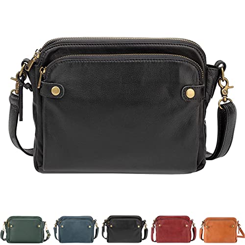 LELEBEAR Answeryen Cross Body Clutch, Answeryen Off-crossbody Leather Shoulder Bags and Clutches (Black)