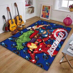super hero rug for boys bedroom, super heroes films movie character area rug for living room bedroom sofa mat door mat kitchen carpet 16, 4×6 ft