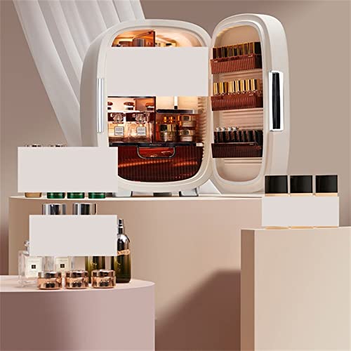 YAARN Small Fridge for Bedroom Mini Cosmetic Refrigerator Single Door Skin Care Product Beauty Refrigerator 12L Simple Beauty Refrigerator