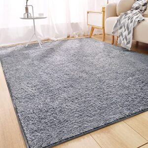 dexi 5’x7’area rugs non-shedding living room carpets for children bedroom home decor,5×7 feet dark grey