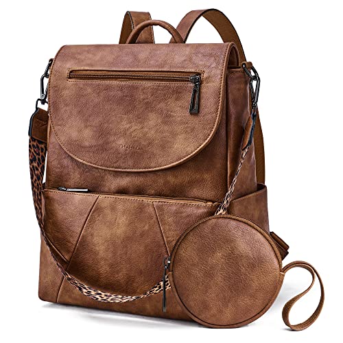 YIQUN Backpack Purse for Women Leather Backpack Purse Travel Backpack Fashion Ladies Shoulder Bag with Wristlets