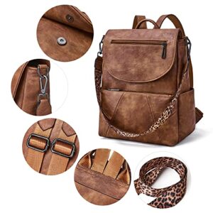 YIQUN Backpack Purse for Women Leather Backpack Purse Travel Backpack Fashion Ladies Shoulder Bag with Wristlets