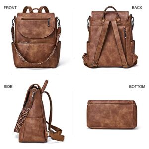 YIQUN Backpack Purse for Women Leather Backpack Purse Travel Backpack Fashion Ladies Shoulder Bag with Wristlets