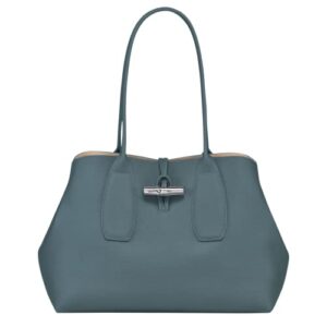 longchamp ‘roseau’ leather shoulder tote handbag, blue