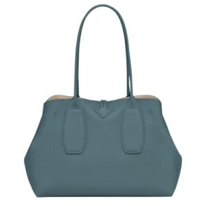 Longchamp 'Roseau' Leather Shoulder Tote Handbag, Blue