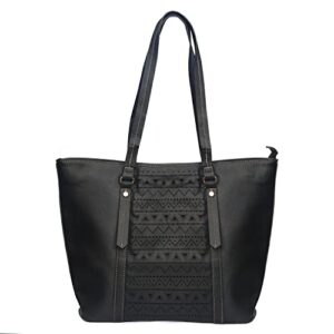 pro space tote bag soft faux leather tote bag for women, fashion shoulder bags handbags purse for women, boho pattern,black