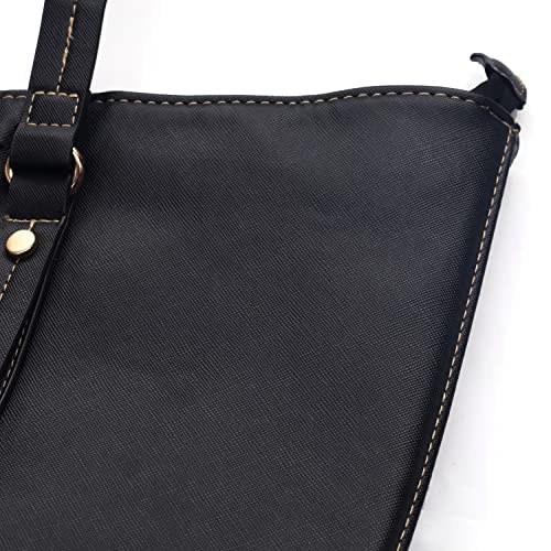 Pro Space Tote Bag Soft Faux Leather Tote Bag for Women, Fashion Shoulder Bags Handbags Purse for Women, Boho Pattern,Black