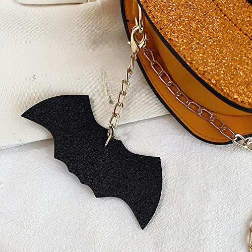 Halloween Pumpkin Crossbody Bags Women Devil Purse Fashion Trick or Treat Shoulder Handbag Girls Tote Candy Bag (Orange)