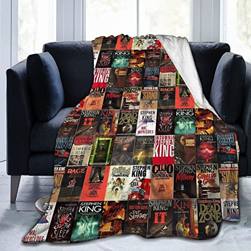 The Full Collection of Stephen King Books Throw Blanket 50"X40" Lightweight Cozy Bed Blankets for Soft Bedding,Couch,Chair,Sofa,Bed for Room Suitable All Season