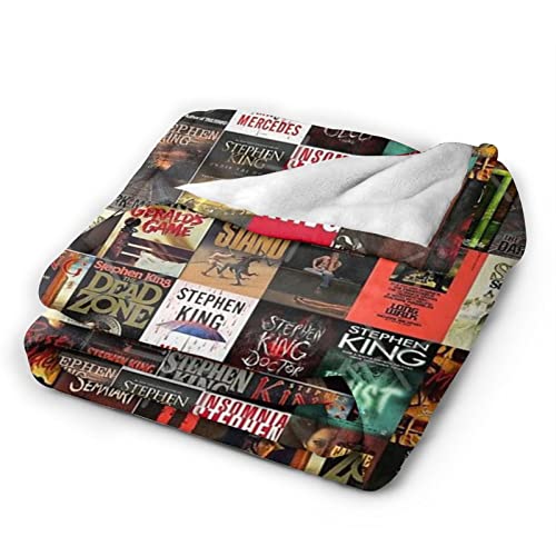 The Full Collection of Stephen King Books Throw Blanket 50"X40" Lightweight Cozy Bed Blankets for Soft Bedding,Couch,Chair,Sofa,Bed for Room Suitable All Season