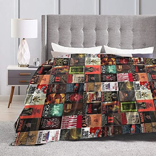 The Full Collection of Stephen King Books Throw Blanket 50"X40" Lightweight Cozy Bed Blankets for Soft Bedding,Couch,Chair,Sofa,Bed for Room Suitable All Season