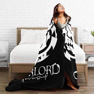 MELLYD Overlord Ainz Ooal Gown Anime 3D Pattern Flannel Fleece Throw Blanket for Sofa Couch