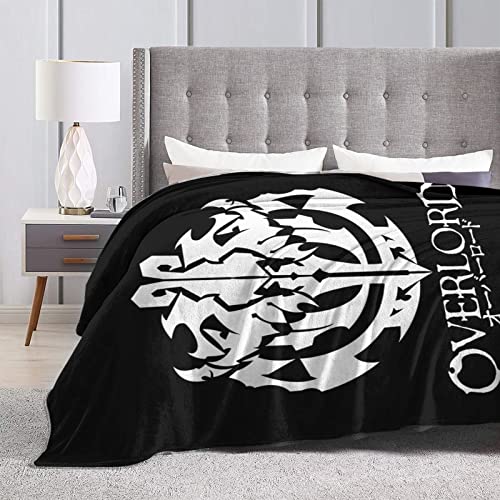 MELLYD Overlord Ainz Ooal Gown Anime 3D Pattern Flannel Fleece Throw Blanket for Sofa Couch