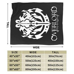 MELLYD Overlord Ainz Ooal Gown Anime 3D Pattern Flannel Fleece Throw Blanket for Sofa Couch