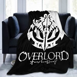 MELLYD Overlord Ainz Ooal Gown Anime 3D Pattern Flannel Fleece Throw Blanket for Sofa Couch