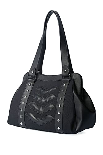 Lost Queen Gothic Night Wings Handbag Bat and Metal Stud Purse