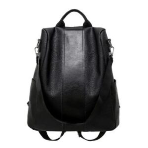 Fashion Leather Ladies' Anti-theft Backpack,Large-capacity Schoolbag Versatile Fashion Leisure Soft Leather