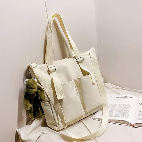 Women Crossbody Bag Simple Fashion Zipper Handbags Shoulder Bags Waterproof Large Capacity Tote Bags Student Satchel (Color : White Frog)