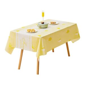 waterproof tablecloth simple pattern spillproof wrinkle resistant table cloth for kitchen dinning tabletop decoration outdoor picnic rectangle 54 x 70 inch(2, yellow)