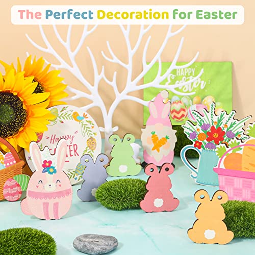 15Pcs Easter Tiered Tray Decor, Lucomb Easter Decorations Happy Easter Wood Signs Truck Full of Eggs, Farmhouse Signs Carrot Egg Bunny Decor for Easter Day Home Farmhouse Rustic Spring Decorations