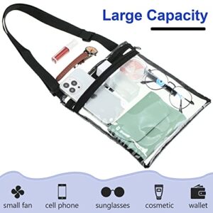 10 Pcs Clear Bag Stadium Approved Clear Crossbody Bag See Through Vinyl Transparent Crossbody Purse Clear Handbag with Inner Pocket and Adjustable Strap for Concerts Sports Events Festivals, 10 Color