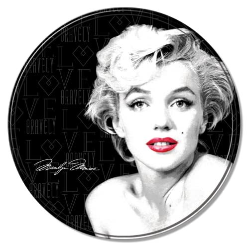 Desperate Enterprises Marilyn Monroe Round Aluminum Sign with Embossed Edge - Nostalgic Vintage Metal Wall Decor - Made in USA