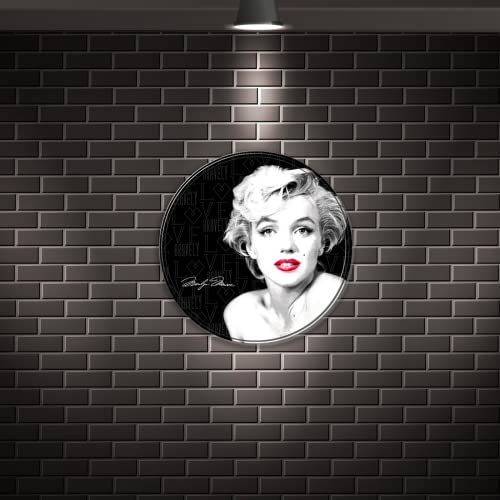 Desperate Enterprises Marilyn Monroe Round Aluminum Sign with Embossed Edge - Nostalgic Vintage Metal Wall Decor - Made in USA