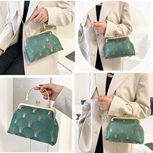 Anopo Evening Bag Tassel Satin Floral Sector Pattern Clutch Purse Crossbody Lady HandBag for Dress Wedding Party Prom Club