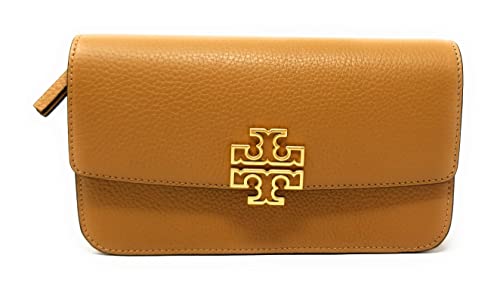 Tory Burch Women's Britten Leather Chain Wallet Tiramisu