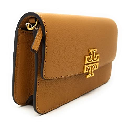 Tory Burch Women's Britten Leather Chain Wallet Tiramisu