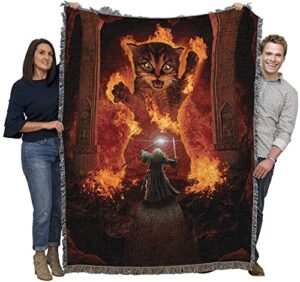 pure country weavers you shall not pass blanket by vincent hie – lord of the rings movie parody – cute funny gift tapestry throw woven from cotton – made in the usa (72×54)