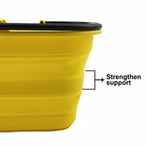 SAMMART 12L (3.17Gallon) Collapsible Tub with Handle - Portable Outdoor Picnic Basket/Crater - Foldable Shopping Bag - Space Saving Storage Container (Golden Yellow)