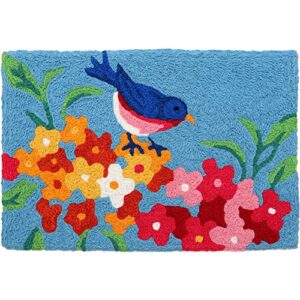 jellybean little blue bird accent washable rug 20″ x 30″ doormat