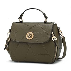 mkf collection satchel bag for women’s, vegan leather crossbody handbag top-handle purse