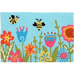 jellybean tulips and bees accent washable rug 20″ x 30″ doormat