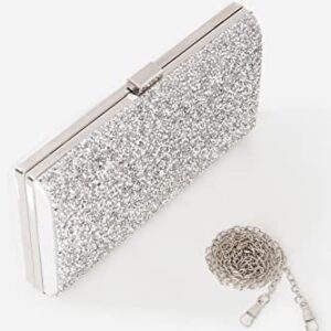 Coucoland Evening Rhinestone Clutch Jewelry - Wedding Bridal Bridesmaid Handbags Purses Silver Accessories for Women Statement Necklace Earrings Bracelets Set Formal Women's Sets