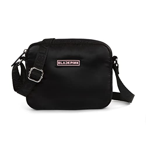 Bugatti BLACKPINK Quartz Collection Camera Crossbody Bag for Women, Girls, and Teens, Officially Licensed Lightweight Nylon (BLACK)