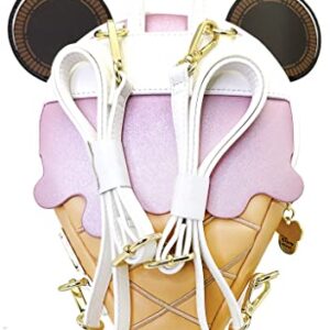 Loungefly X LASR Exclusive Disney Frosted Minnie Ice Cream Convertible Mini Backpack - Fashion Cosplay Disneybound Cute Backpacks