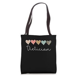 leopard hearts valentine’s day for team dietician valentine tote bag