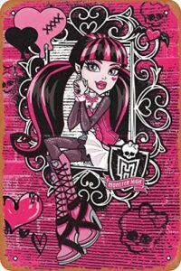 yzixulet monsterhigh collage poster metal sign retro home decorative vintage tin sign 12 x 8 inch