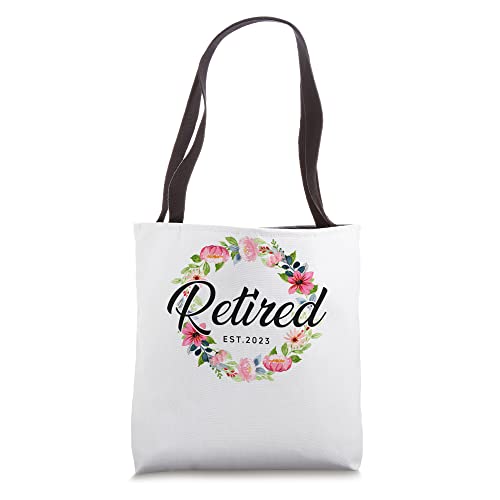 Floral Retired Est. 2023 Womens Retirement For Mom Grandma Tote Bag