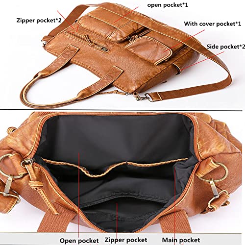 Women's Tote Bag Large Capacity Soft PU Leather Handbags for Women Hobo bags Tote Shoulder Messenger Crossbody Bags